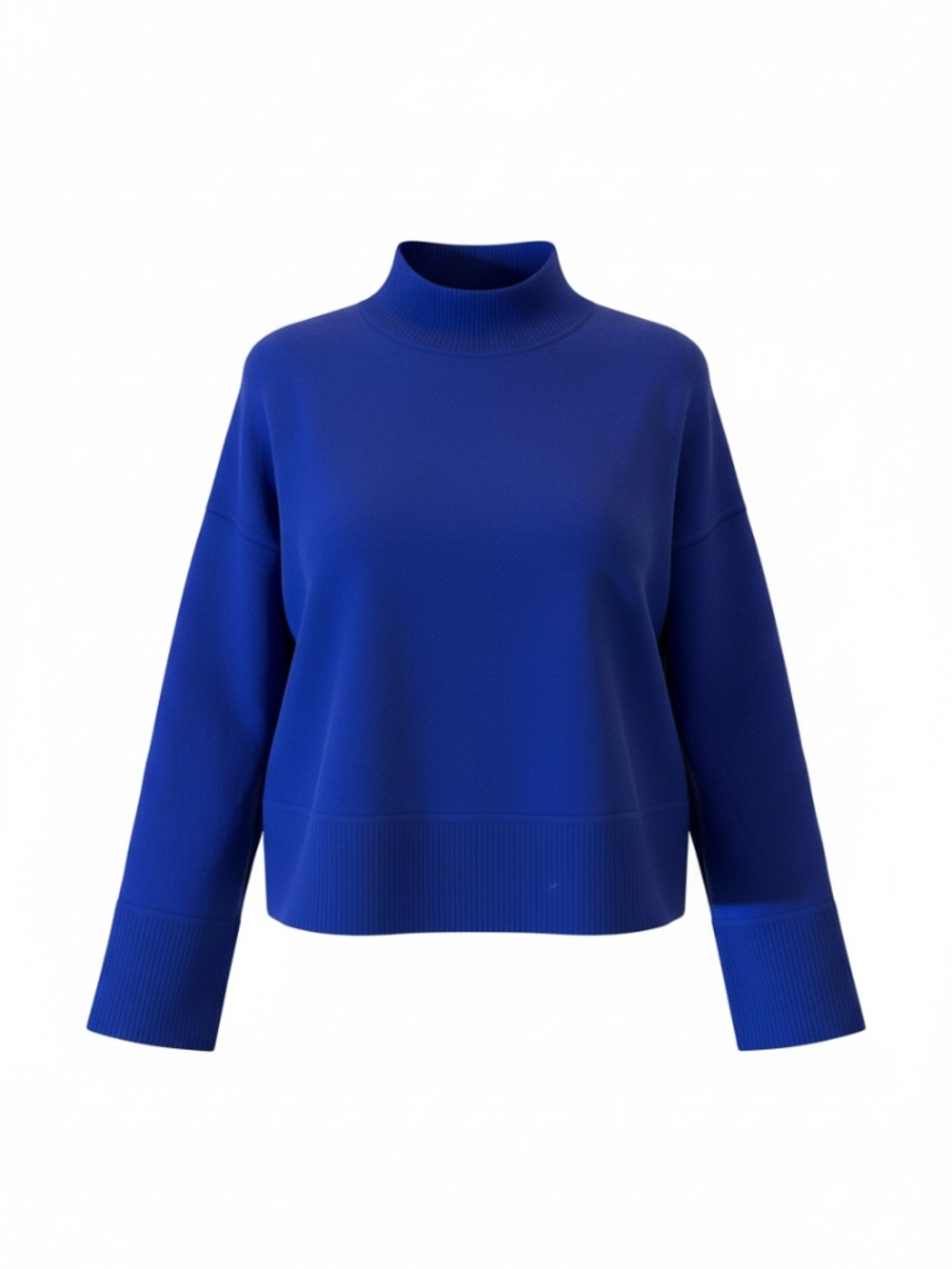 Tahari 100% Extra fine Merino Wool Mock Neck Cropped Sweater - Picture 2 of 4